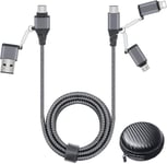 Câble Multi Usb Universel, Câble Charge Rapide Sync Usb C/Usb A Vers Phone/Usb C/Micro 60w 3a Pd 3.0 Compatible Avec Phone Huawei Htc Laptop Tablette Lg Galaxy Sony Android Smartph[One143166]