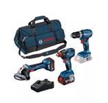 Combo kit 3 machines 18V (GWS7/GSB45/GDX200) + 2 batteries 5Ah + sac - BOSCH - 0615990N31