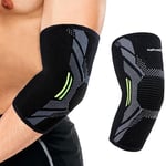 NativoDex Coudière de Compression pour Tendinite et Épicondylite, Adaptée aux Hommes et Femmes, Coudière Sportive pour Tennis, Gym, Crossfit et Golf, Coudière Musculation (Vert, L)