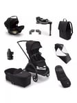 Bugaboo Dragonfly Pushchair & Carrycot, Turtle Air by Nuna Car Seat with Base & Accessories Ultimate Bundle, Midnight Black