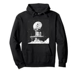 Funny Space Odyssey Moon Base Emblem Pullover Hoodie