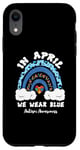 iPhone XR In April We Wear Blue Autism Awareness Boho Rainbow Case