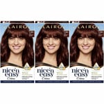 3x Nice n Easy Permanent Hair Dye Natural Dark Burgundy Brown 3.5bg Natural Look