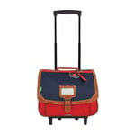 Tann's - Cartable à roulettes 38cm "Arthur" marine/rouge - 10605