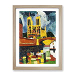 Notre Dame By Henry Lyman Sayen Classic Painting Framed Wall Art Print, Ready to Hang Picture for Living Room Bedroom Home Office Décor, Oak A2 (64 x 46 cm)