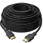 True HQ 30M HDMI Cable HIGH SPEED Long Lead with Ethernet ARC 3D | Designed in the UK |Full HD 1080P Compatible with PS4 Xbox One Sky HD TV Laptop PC Monitor CCTV | Black & Gold Plated