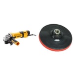 DeWalt Meuleuse d'angle (1500 watts, 125 mm avec électronique de vitesse) DWE4257-QS & Silverline 427547 Plateau de support auto-agrippant 125 x 10 mm