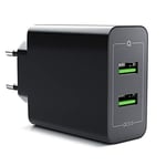 CSL Chargeur de Batterie 2 Ports Quick Charge 3.0 36 W 6 000 mA avec Fonction de Charge Rapide Smart Charge Solid Charge pour iPhone iPad Samsung Galaxy Nexus HTC Motorola LG UVM