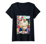 Womens Chicken Lady Glamorous Hen Crazy Chicken in High Heels V-Neck T-Shirt