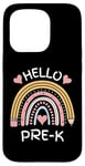 Coque pour iPhone 15 Pro Hello Pre-K Crayon arc-en-ciel pour enfant