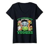 Womens Funny Zoo Keeper My Coworkers Eat Their Veggies V-Neck T-Shirt