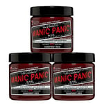 Manic Panic Vampire Red Classic Creme Vegan Semi Permanent Hair Dye 3 x 118ml