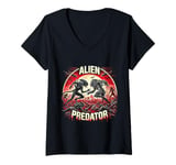 Womens Alien Predator War Fighting V-Neck T-Shirt