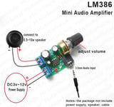 Carte amplificateur puissance Audio HIFI LM386, 2 pièces, Module Mini ampli DC 3V12V 5v, jack 3.5mm Nipseyteko