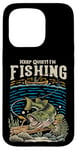 Coque pour iPhone 15 Pro Keep Quiet I'm Fishing Skeleton Angler with Rod Bass Fish