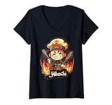 Womens Hibachi Grill Teppanyaki Barbeque Japanese Cuisine V-Neck T-Shirt