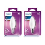 Philips 4.3W ( 40W ) LED candle bulb, ses, e14, COOL WHITE ** 2 pack **