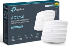 AC1750 Wi-FI Dual Band Gigabit Ceiling Mount Access Point,MU-MIMO,Support 802.3af/at/Passive PoE,Easily Mount to Wall Or Ceiling,Free EAP Controller Software (EAP245),White.[Y367]