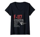 Womens American Aircraft Stealth Bomber F117 Nighthawk V-Neck T-Shirt