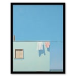 Washing Line Shadows By Amy Denver Minimalist Soft Pastel Laundry Room Minimalism Simple Modern Artwork Art Print Framed Poster Wall Decor