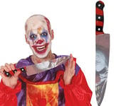 FIESTAS GUIRCA | Couteau de Clown Ensanglanté (37 cm) - Arme de Jouet pour Costume de Tueur à Halloween et Fêtes d'Horreur - Multicolore