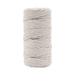 Vaessen Creative Corde Macramé - Gris Clair - 3 mm x 100 m - 100% Coton - Fil pour Bracelets Brésiliens, Suspension pour Plantes, Crochet, Rideaux, Attrape-Rêve et Décorations