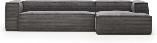 Blok, Chaiselong sofa, Højrevendt, grå, H69x330x174 cm, stof