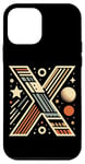 Coque pour iPhone 12 mini Lettre initiale du nom de l'alphabet X dans un style artistique rétro