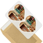 2 x Heart Stickers 10 cm - Charming Old House Spain #44556