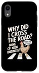 Coque pour iPhone XR Chicken Why Did I Cross The Road Aucune de vos affaires