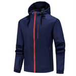 HSY SHOP Veste imperméable pour Homme Veste d'extérieur Coupe-Vent avec Capuche (Color : Blue, Size : L)