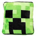 Paladone Minecraft Creeper Couverture de Coussin 2 en 1 – Couverture de Voyage sous Licence Officielle Microsoft, Pliable, Douce et Moelleuse, Design Compact pour décoration de Salon ou de Chambre à