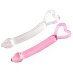 Glacier Glass Curved Heart Dildo (Clear)