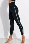 Nike Yoga Crochet Edge 7/8 Leggings Black Cerulean Smoke Grey DA1037-010 Size XS