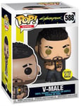 Figurine Funko Pop - Cyberpunk 2077 N°588 - V-Male - Brillant Dans Le Noir (48015)