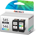 Pack de 2 Cartouches d'encre pour Canon 545 546 XL PG 545XL CL 546XL, Remanufacturé Remplacement pour Pixma MX495 TS3150 TR4550 MG3050 MG2450 TR4551 MG2950 MX490 TS3151 (Noir, Tri-Colore)