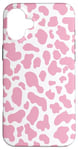 iPhone 16 Plus pink cow print pattren - flower pink Cow Pattern man women Case