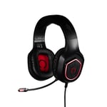 Konix Casque Gaming Filaire Oberon PC, PS4, PS5, Switch et Xbox - Haut-parleurs 50 mm - Microphone Haute sensibilité - Éclairage LED Rouge - Noir