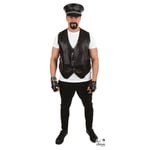 Gilet de biker - Motard - Sans manche - Imitation cuir - Noir - Déguisement - Ta