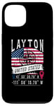 Coque pour iPhone 13 Layton Drapeau des États-Unis Coordonnées GPS Layton