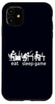 Coque pour iPhone 11 Eat Sleep Game All Gamer Life At The Table Humour Gaming