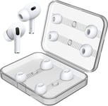 [4 Paires] Embouts Silicone pour Airpods Pro et Airpods Pro 2 (2e Génération) avec Trou de Réduction du Bruit, Embout de Remplacement Airpods Pro avec Boîte de Rangement Portable(XS/S/M/L)