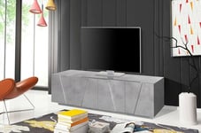 Dmora - TV stand Raul, Low sideboard for living room, TV stand base, 100% Made in Italy, cm 162x44h46, Cement Gray