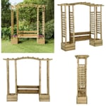 Vidaxl - Pergola de jardin avec banc et jardinières Bois de pin imprégné - pergola - pergolas - Home & Living - Brun