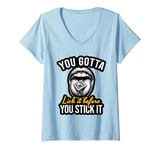 Womens You Gotta Lick It Before You Stick It Funny Adult Joke V-Neck T-Shirt