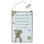 Dog Plaque Dogs Leave Paw Prints All Over Fun Wall Sign Dog Lover Gift Cream