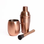 Cocktail-Making Set with Copper-Finish Cocktail Shaker, Muddler and Moscow Mule Mug