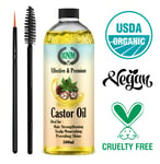 100% Pure Organic Castor Oil for Eyelashes ❤️ Eyebrows Hair Growth Body Care 🔥✅