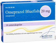 Bluefish Omeprazol Enterokapsel, hård 20mg Blister, 14kapslar
