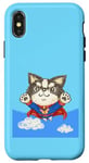 Coque pour iPhone X/XS chihuahua super-héros mignon chien chiot animal de compagnie drôle animal art illustration